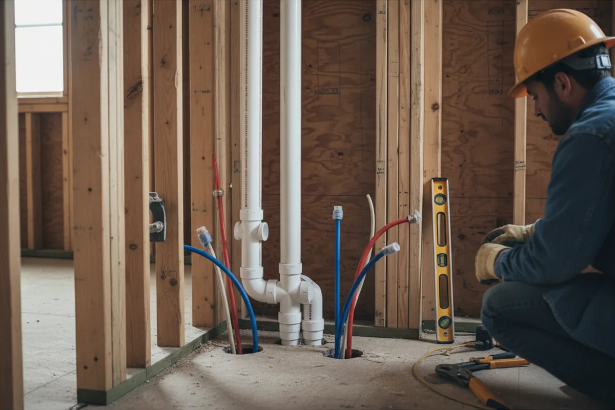Drain and supply rough-in during Toilet Repair and Installation in Belmar